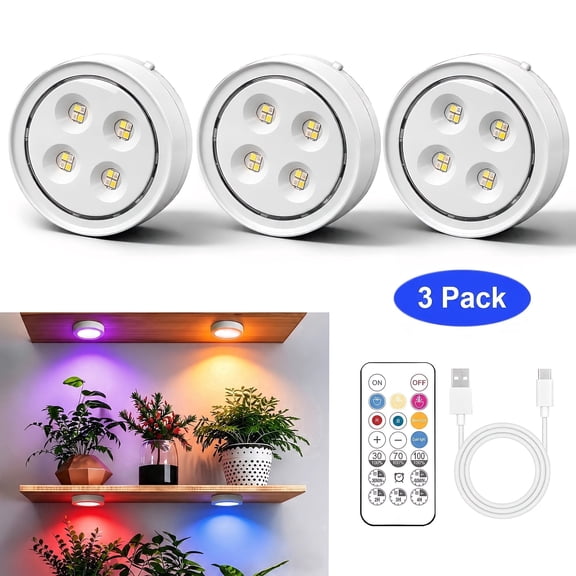 Grow Light for Indoor Plants, Rechargeable Grow Lights for Indoor Plant Full Spectrum, Wireless Plant Growth Lights for Indoor with Timer & Remote, Stepless Dimming