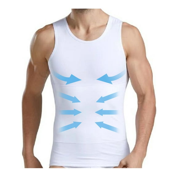 Casey Kevin Mens Compression Shirt Slimming Body Shaper Tummy Control Vest Gynecomastia Tank Tops for men