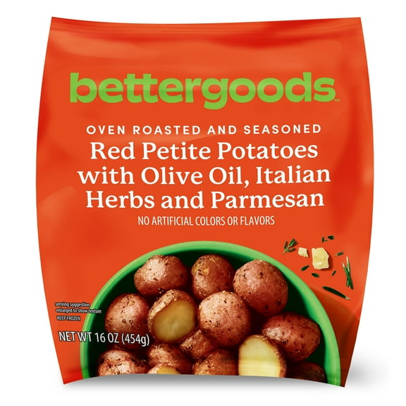 bettergoods Oven Roasted and Seasoned Red Petite Potatoes with Olive Oil, Italian Herbs and Parmesan, 16 oz (Frozen)