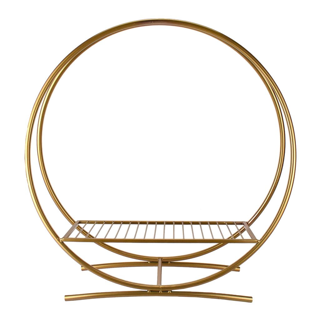 Metallic Twin Hoop Centerpiece Stand, 32Inch, Gold