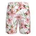 thumbnail image 6 of Kdxio Lilies Flowers Pattern Mens Casual Shorts - Drawstring Summer Beach Sports Shorts for Men, 6 of 9