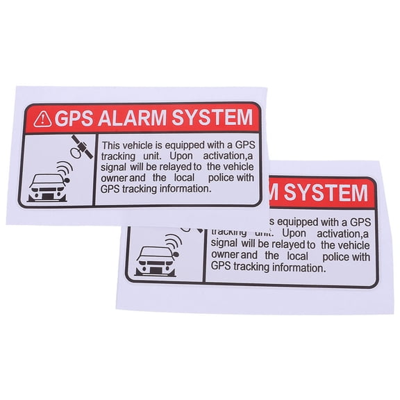 Hemoton GPS Alarm System Security Sticker for Car Use PVC High Visibility Assorted Color 2pcs