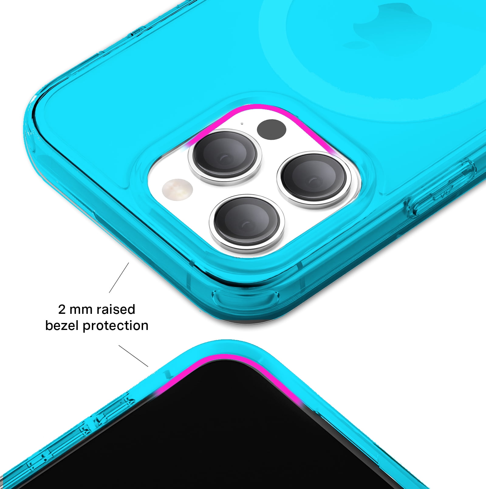 VELVET CAVIAR Neon Blue iPhone 15 Pro Case - Compatible with MagSafe - Clear Protective Phone Cases