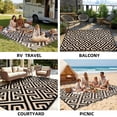 thumbnail image 6 of Kzaei Waterproof Outdoor Rug, 9'x12' Reversible Plastic Camping Area Rugs, Brown, 6 of 7