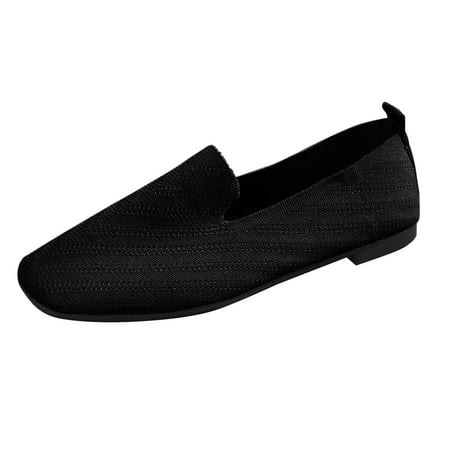 Ruyang Mesh Ballet Flats for Women Women Flat Shoes Knitted Lightweight Slip-on Loafers Breathabel Soft Comfortable Ballet Flats
