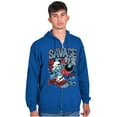 thumbnail image 3 of The Smurfs Kanji Keep Pushin Savage Zip Hoodie Sweatshirt Men Brisco Brands L, 3 of 6
