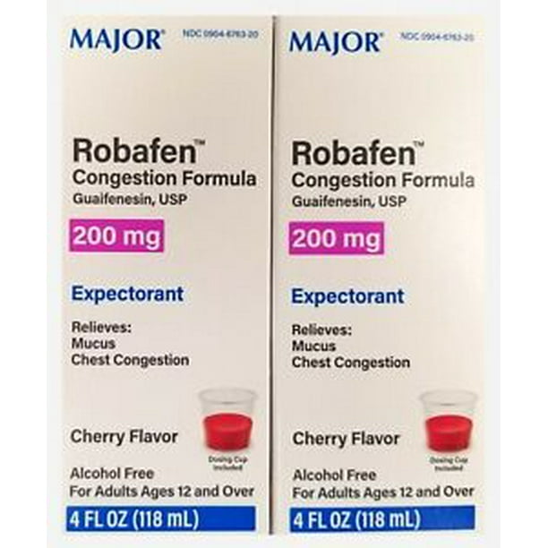 ROBAFEN Guaifenesin MUCUS Expectorant Syrup 4oz ( 2 bottles )