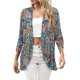 thumbnail image 5 of UKAP Cárdigan tipo Kimono para mujer, blusa con parte delantera abierta, blusa de manga 3/4, suéteres de verano con dobladillo alto y bajo para mujer, 5 of 6