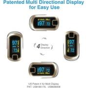 mibest OLED Finger Pulse Oximeter, O2 Meter, Dual Color White/Luxury Gold