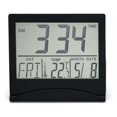 thumbnail image 1 of Reloj despertador digital plateado (negro) Pantalla LCD de temperatura de escritorio, 1 of 4