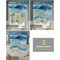 thumbnail image 4 of Blue Coastal Tie Up Curtains for Kitchen Bathroom Bedroom Windows 45 Inch Length, Spring Summer Ocean Beach Nautical Sea Wave Balloon Drape Curtains Shade Rod Pocket Drapery Curtain Panel, 42"x45", 4 of 7