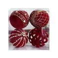 thumbnail image 3 of Fwttom Flocked Christmas Balls Set of 4 - Premium Shatterproof Xmas Ball Ornaments for Christmas Tree Holiday Indoor Decoration, Party Supplies, 2", 3 of 3