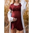 thumbnail image 7 of Avidlove Nursing Nightgowns 3 In 1 Maternity Gown Short Sleeve Breasfeeding Sleepwear Labor and Delivery Dress, 7 of 7