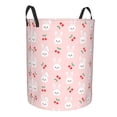 thumbnail image 2 of Balery Rabbit And Cherry Round Laundry Basket with Handles Waterproof Freestanding Laundry Hamper for Clothes Toys in the Dorm and Family-, 2 of 8
