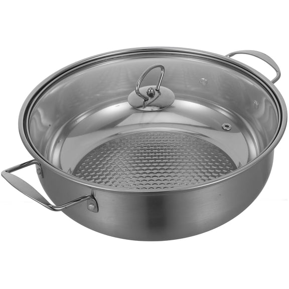 COMPUKAS Silver Thicken Pot Stainless Steel Cookware for Household Users 1Pcs