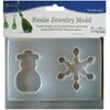 Resin Jewelry Mold 4.5"X4.75"-Snowman & Snowflake - 2 Cavity