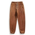 thumbnail image 4 of Men's Fleece Plush Loungewear Sets Bottoms Botton up Casual Jogging Gym Suit Jacket Coffee M, 4 of 7