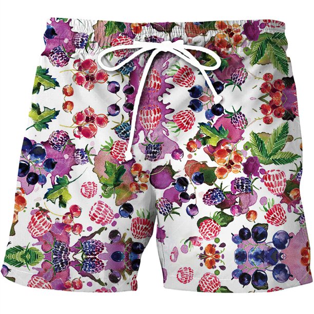 Pantalones cortos de baño con estampado de frutas 3D para hombre, Shorts de playa hawaianos de secado rápido, vacaciones, aguacate, Verano Fivean unisex