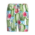 thumbnail image 7 of JUNZAN Flowers and Cactus Pattern Sleep Pajama Shorts for Men,Men's Pajama Bottoms,Sleepwear,Pj Shorts, 7 of 7