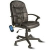 Relaxzen Leather Managerial Office Reclining Massage Chair, Black