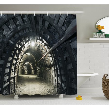Horror House Decor Shower Curtain By Underground Road Scene In