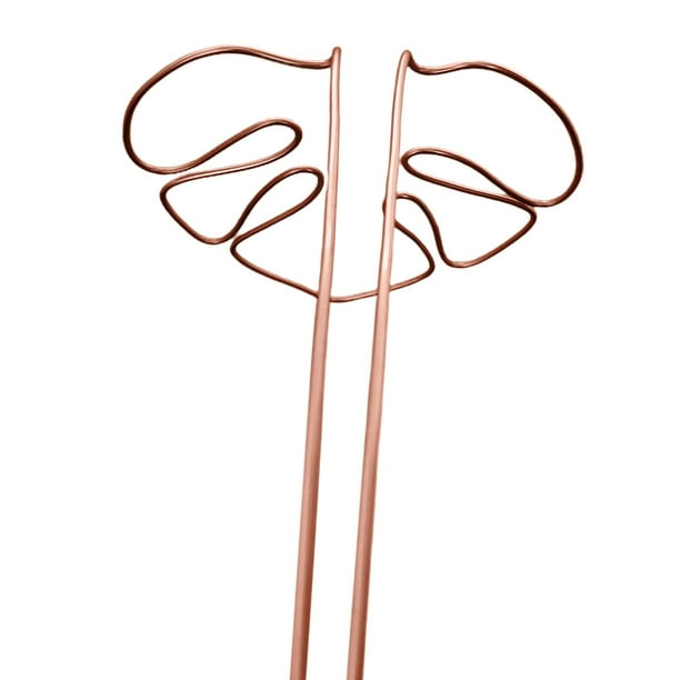 Estaca de soporte para plantas en forma de Monstera, soporte para macetas, marco de aleación, estaca para plantas de jardín para balcón, interior y Color Cobre