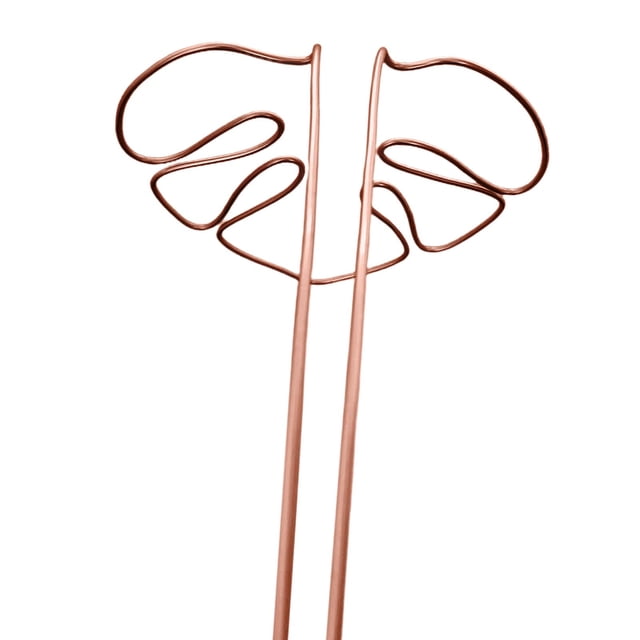 Estaca de soporte para plantas en forma de Monstera, soporte para macetas, marco de aleación, estaca para plantas de jardín para balcón, interior y Color Cobre