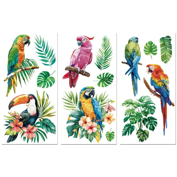 3 Sheets 3 styles PVC Waterproof Decorative for Furniture Decoration Bird 300x150mm 1 sheet/style Stickers Self Adhesive Decals