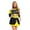 Fluorescent Yellow, variant on Women Cheerleading Outfit Adult Girls Cheer Uniform Dress Long Sleeve Color Block Crop Top with Skirt Set Purple S