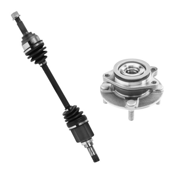 AutoShack Front CV Axle Shaft Left   Wheel Hub Bearing Assembly with ABS Replacement for 2007-2012 Nissan Versa 2-PC Kit
