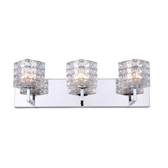 Woodbridge Lighting Elise 3-Light Glass Bath Light in Chrome/Opal Cylinder