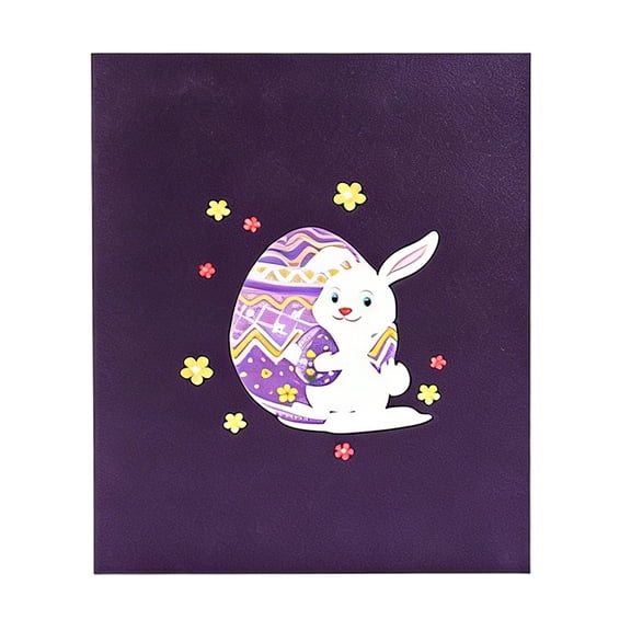 CCOCC Easter Greeting Cards,Paper-Carved Floral Basket Bunny Easter Cards,Envelopes Included,Handcrafted 3D Easter Blessing Gift & Floral Party Favor Greeting Card