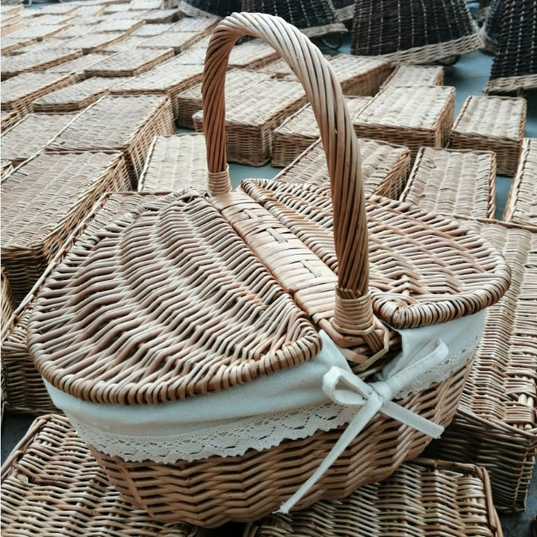 Handmade Willow Basket Woven Wicker Basket Gathering Basket 