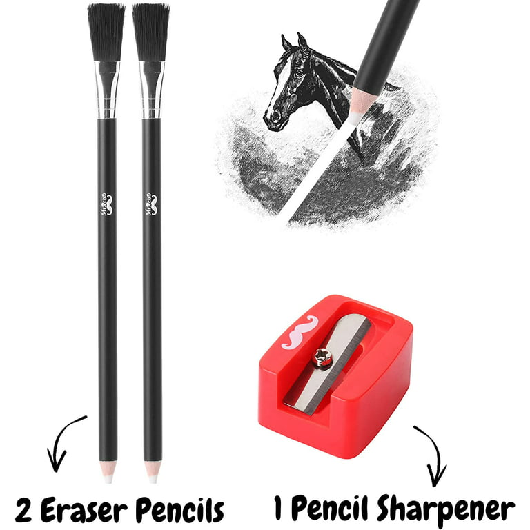 Mr. Pen- Eraser Pencil with Brush, 3 pcs, 2 Eraser India