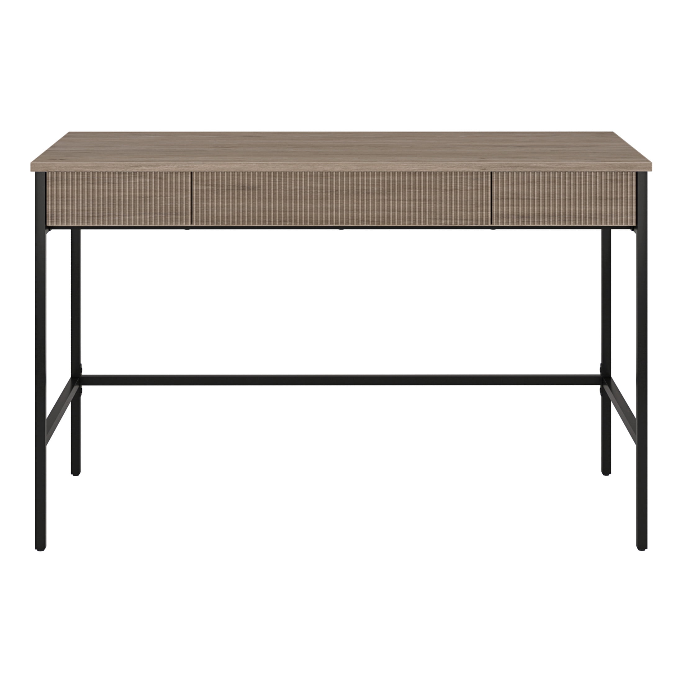Evelyn&Zoe Mid-Century Modern 48" Wide Antiqued Gray Oak Home Office