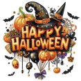 thumbnail image 1 of Kit Con Forma Especial Parcial DIY 5D Feliz Halloween 30x30cm, 1 of 9
