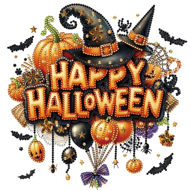 Kit Con Forma Especial Parcial DIY 5D Feliz Halloween 30x30cm