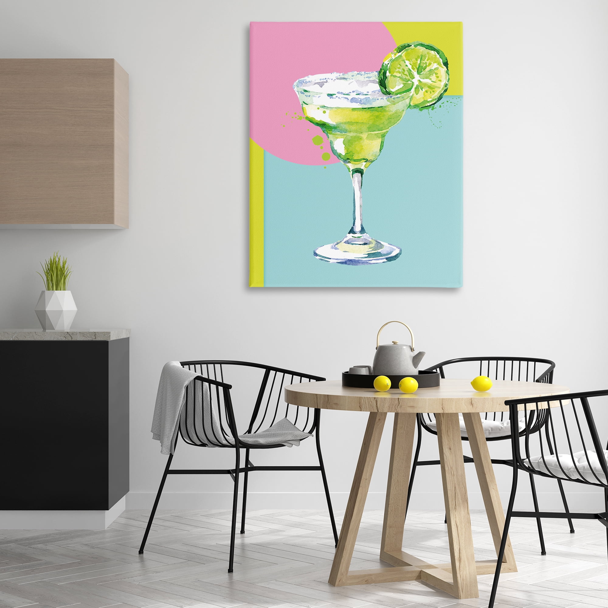 Stupell Industries Cocktail with Lime Slice Food & Beverage Painting Wrapped Canvas Art Print Wall Art, 36 x 48