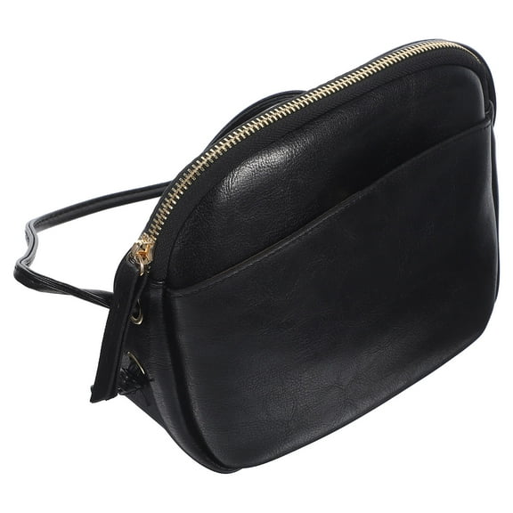 WHAMVOX Mini Shell Bag Mobile Phone Change Purse Simple PU Crossbody Bag Retro Bag Handbag for Women Lady (Black)