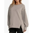 thumbnail image 6 of Women Oversized Sweatshirts Crewneck Side Slit Pullover Long Sleeve Casual Tops, 6 of 6