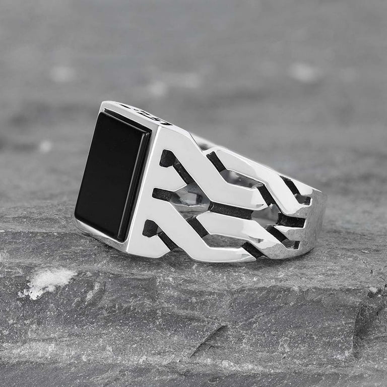 Mens rings silver store with stones