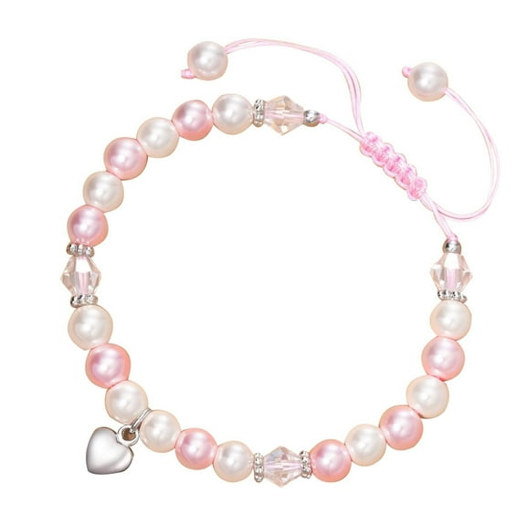 Jierger and Heart Beaded Bracelets Adjustable Hand Woven Pearl Heart Bracelets Bracelets Back To School Birthday Christmas Gifts for Halloween Christmas Valentine Party Birthday Gift for Women