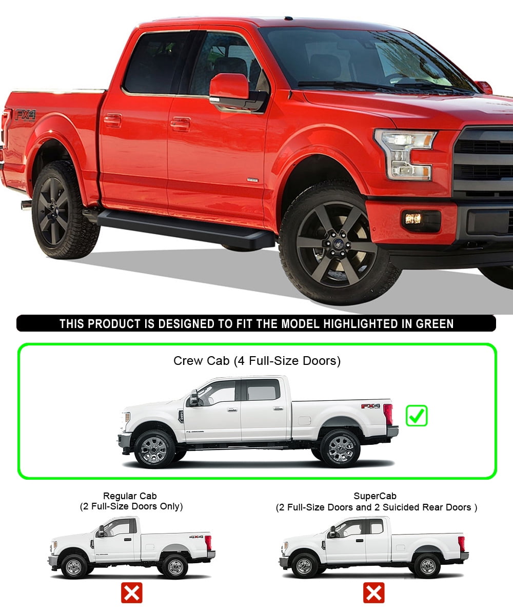length of f150 crew cab 5 5 bed on Iboard Running Board For F 150 Supercrew Cab 4 Full Size Door Walmart Com Walmart Com