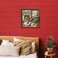 thumbnail image 3 of Dogs Around Christmas Fireplace Black Framed Giclee Art, 17 x 17, Made In USA, 3 of 7