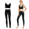 thumbnail image 1 of Mujer Fitness Bra Top Chaleco Pantalones Medias deportivas Compresión Entrenamiento Yoga Traje (S), 1 of 8
