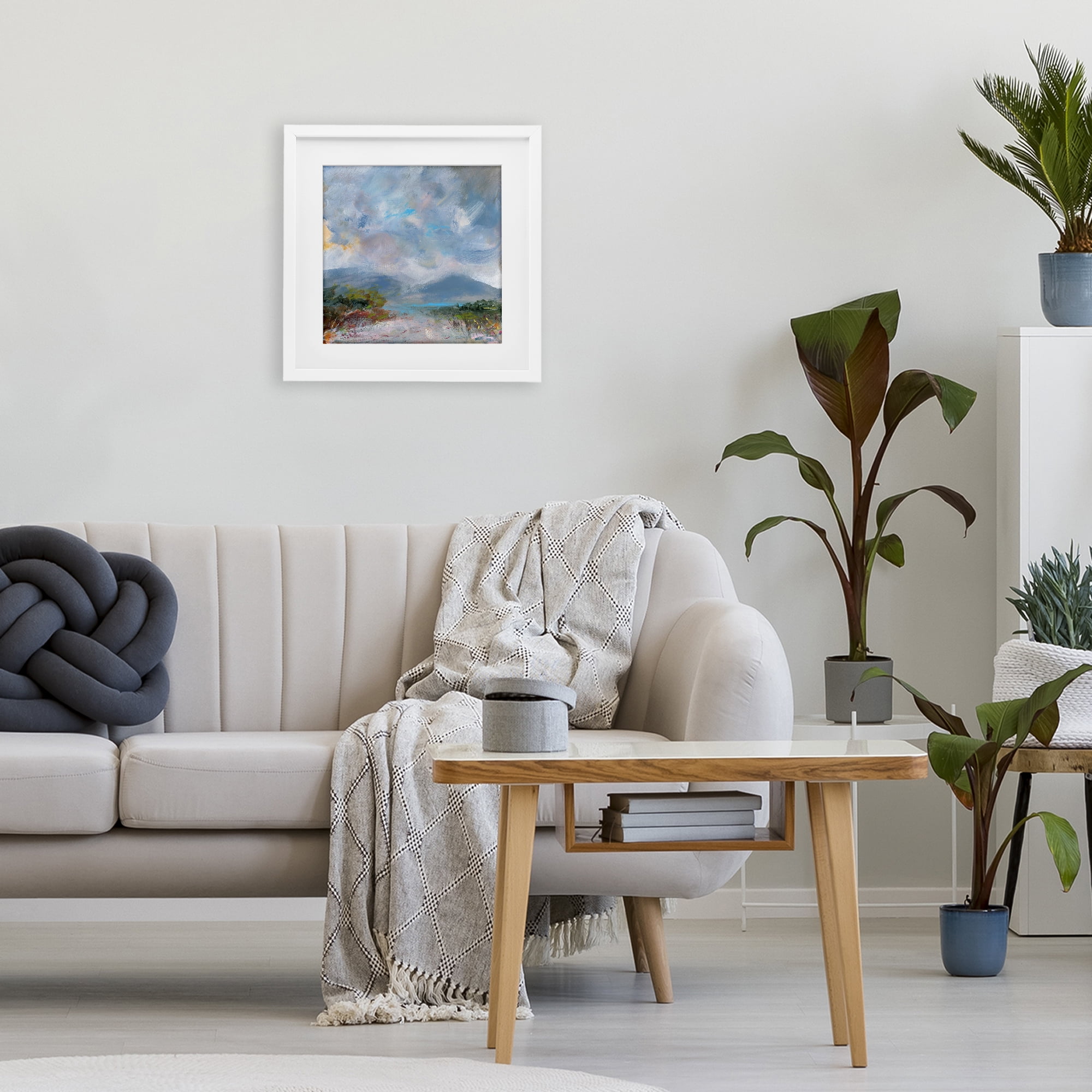 Stupell Industries Expressive Mountain Mists White Framed Print Under Glass, design by Leslie Birch