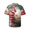 thumbnail image 3 of Goofa Colorful Axolotl Underwater Hawaiian Shirt for Men, Unisex Summer Beach Casual Short Sleeve Button Down Shirts,Aloha Tropical Floral print shirt-Medium, 3 of 9