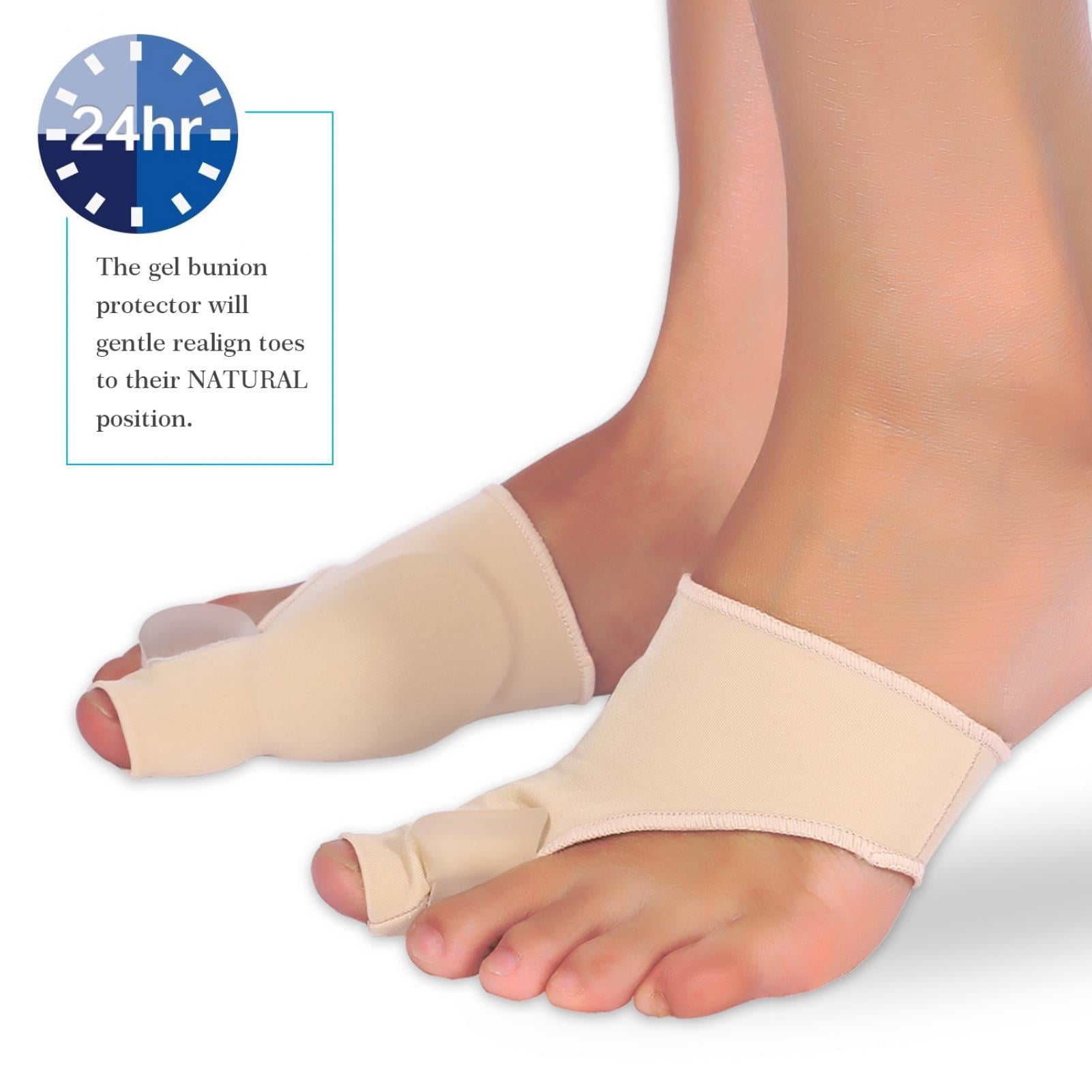 Brrnoo 1 Pair Pro Toe Separator Toe Bunion Straightener Corrector Foot Toe Varus Foot Straightener Corrector Alignment Pain Relief 24h Day& Night Use