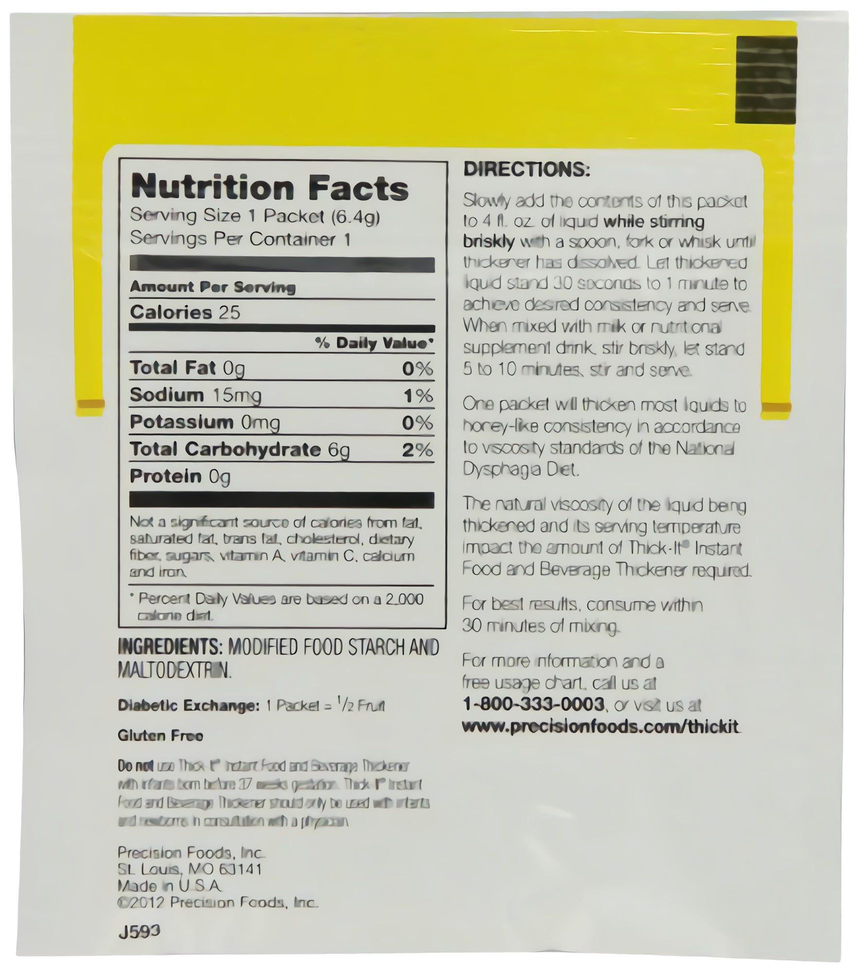 Thick-It Food & Beverage Thickener Single-Serve Packet | Moderately Thick | Honey | 200 Count