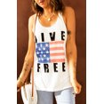 thumbnail image 3 of ABPHQTO Camiseta sin mangas blanca con gráfico LIVE FREE para mujer, 3 of 5